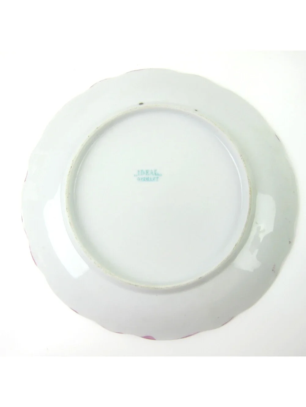 Antique Porcelain Plate Hydrangea Flowers Pink Rim Gold Accents 8